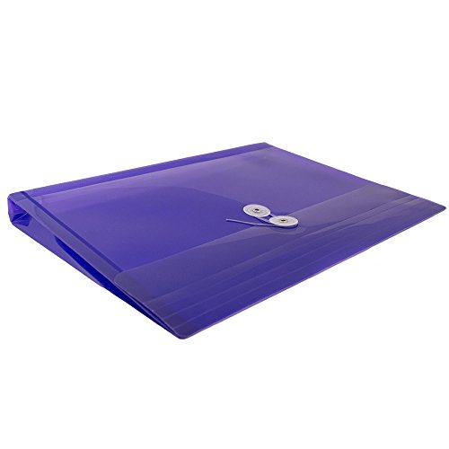 image for JAM PAPER Plastic Envelopes with Button & String Tie Closure - Letter 