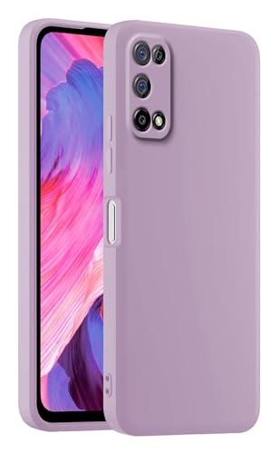 HULLIN Funda de Silicona Colorida para Teléfono, Adecuada para Realme 7 5G (6.5') - Hierba púrpura