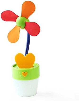 Flower USB Fan with LED Light for Summer Cooling; Electronic Fan USB Lamp; Cute Flower Accessory for Your Home or Office Desk