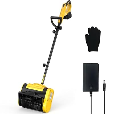 GroveCraft 20V 12-Inch Cordless Snow Shovel, 4Ah Cordless Snow Blower, Battery Snow Blower with Directional Plate & Adjustable Front Handle (4-Ah Battery & Quick Charger Included)