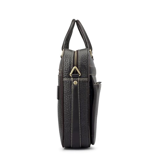 Image of Da Milano Leather Laptop Bag for Men & for Women - Fits Upto 15 inch Laptop (6166D)