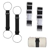 EULAPGOE Elastic Fastening Belt for Luggage,Cintura Elastica di Fissaggio per Valigia - 4 Pezzi, Cinghie Regolabili per Valigia, Fissaggio Sicuro, Accessori da Viaggio Portatili (2 Nere)
