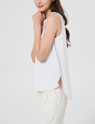 Womens Summer Casual Natural Linen Sleeveless Tank Tops Basic Lightweight Crewneck Blouse Shirts Layering Tee3