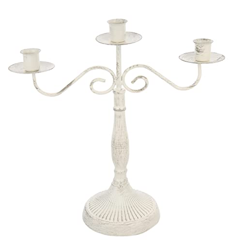 Beavorty Vintage 3 Arms Metal Candelabra Candlesticks Holder Elegant Taper Candle Stick Holder Decorative Desktop Candle Stand for Wedding Farmhouse Christmas