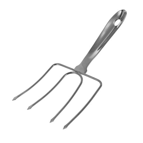 OFFSCH 1Pc Stainless Steel Turkey Lifting Fork Tool for Grilling Roasting Meats Vegetables for Home Outdoor Cooking Ergonomic Heat Resistant Handle