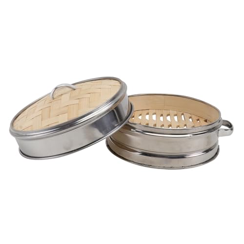 OSOLADY ステンレス製フードスチーマー キッチンガジェット 蒸し器 蓋付き両手蒸し器 餃子用