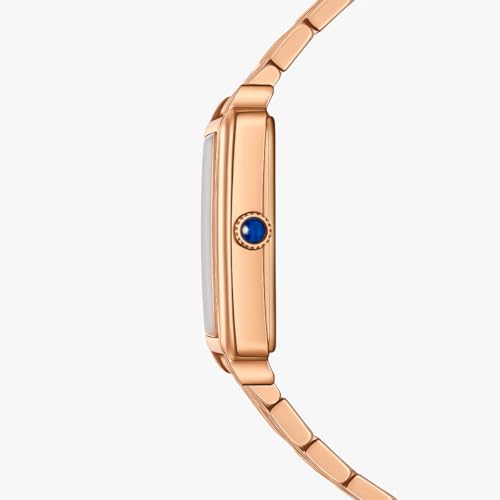 Image of Poshi Sanda Premium White Brass Sqaure Dial Watch | 200mm Rose Gold Stainless Steel Strap Quartz Watch for Women
