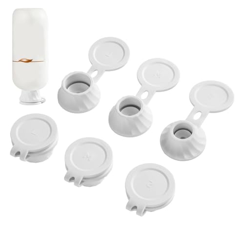 Tapa De Botella Invertida - Capa A Prueba De Fugas Para El Hogar Para Botellas Al Revés, Topas De Dispensador De Botella Reutilizables De 6 Piezas | Tapa De Loción De Champú De Ducha Para Uso Diario,