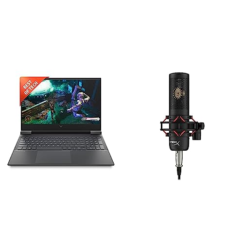Image of HP Victus Gaming AMD Ryzen 5-5600H Processor 16.1 inch(40.9 cm) FHD Gaming Laptop & HyperX ProCast - Large Diaphragm Condenser Mic (699Z0AA)