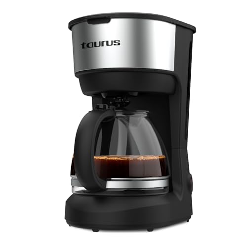 Taurus – Macchina da caffè a goccia Verona 6 Inox | 6 tazze | 600W | Caraffa graduata | Serbatoio visibile | Filtro riutilizzabile | Spegnimento auto | Finiture inox
