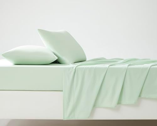 Linen Closet Queen Sheet Set – 100% Natural Long Staple Cotton Percale, 4-Piece Bedding Set, Oeko-Tex Made in Green sustainable, Deep Pockets & Snug Fit, Hotel Quality Bedding – Sage Green - Thumbnail 2