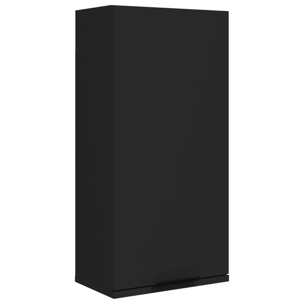 vidaXL Armario de Baño de Pared Mueble Aparador Tocador Aseo Espacio Almacenamiento Estantería Ducha Organizador Decorativo en Casa Negro