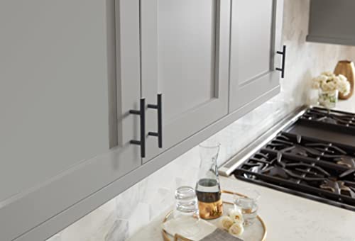 Image of Amerock Bar Pulls 2-1 /2 (64 mm) Center-to-Center Matte Black Cabinet Pull - 10 Pack | 2-1 /2 inch (64mm) Center-to-Center Mounting Distance and 4-7 /8 inches Overall Length, Durable Carbon Steel Cabinet Hardware