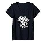 Damen Lustiger Stabijhoun Portrait Hund Stabij Hunderasse Hunde T-Shirt mit V-Ausschnitt