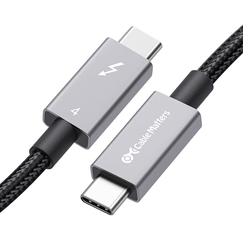 Cable Matters [Intel Certified] Braided 40Gbps Thunderbolt 4 Cable 3.3ft Black, with 240W Charging Power Delivery and 8K Video - Fully Compatible with Thunderbolt 3, USB 4 for Apple MacBook Pro, iMac (B0CFG85PW4) Amazon Price History, Amazon Price Tracker