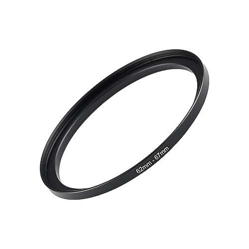 Image of 62mm to 67mm Step-up Adapter Rings Filter Adapter Black Metal Step Down Filter Ring Adapter Compatible with All Brand UV CPL ND Camera Lens Filter Stepping Rings (62mm-67mm)