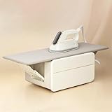 【Planche à repasser】Conception pliable sur trois côtés, forme de bureau innovante, vêtements fixes, repassage plus confortable, base anti-brûlure en silicone, rangement pliable, gain de place.