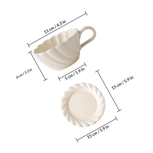 Tasse à café en céramique blanche de qualité supérieure avec soucoupe - 3