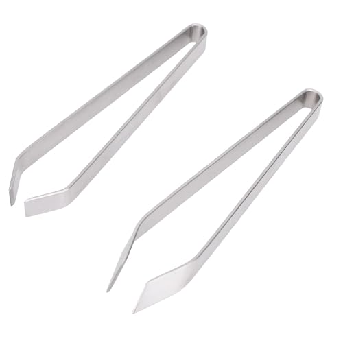 Fish Bone Tweezers, Flat and Slant Stainless Steel Fish Deboner Tool Salmon Tweezers Pliers Remover Tool for Kitchen Salmon Trout