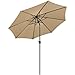 Yaheetech Ombrellone da Giardino Esterno 300 cm Portatile Parasole Protezione UV con Manovella 8 Stecche Reclinabile Telo in Poliestere Tubo in Alluminio Spiaggia Balcone Terrazzo Ecrù