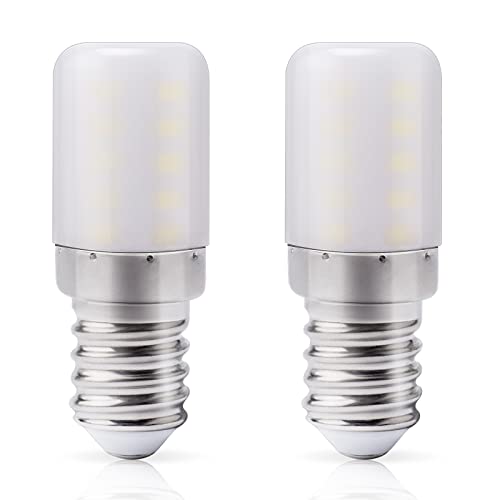 DiCUNO Ampoule LED réfrigérateur E14, Blanc froid 6000K, 3W remplace l'ampoule halogène 30W pour réfrigérateur, 300LM, Petit culot à vis lampe LED pour frigo, hotte, machine à coudre, 2 Unité