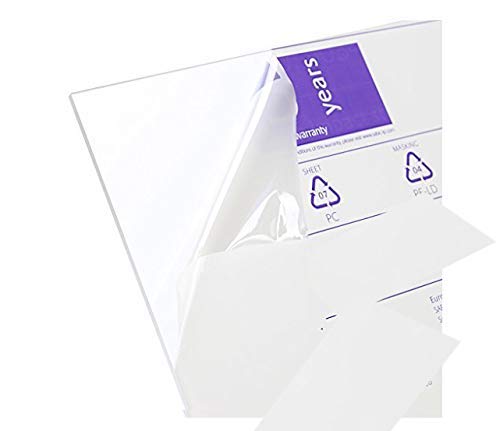 BIGIMALL 2 mm Clear Transparent Unbreakable Solid Polycarbonate Sheet (12x12") - Pack of 2
