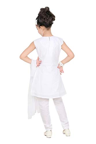Baba & Baby Girls Cotton White Salwar and Churidar Suit3