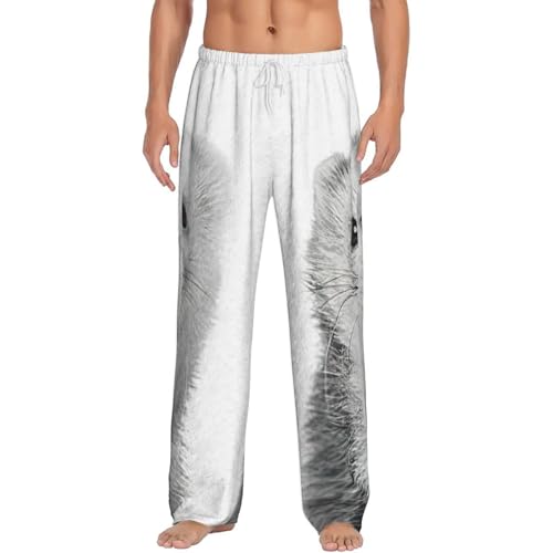 Pantalon pyjama homme polaire imprimé furets bas de nuit chaud