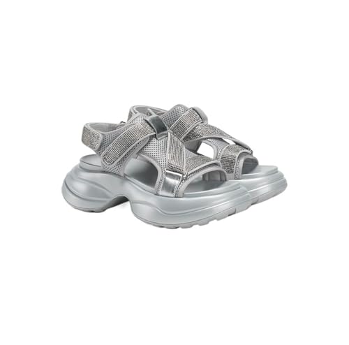 Womens Sandals Women's casual Roman sandals with rhinestones and thick soles