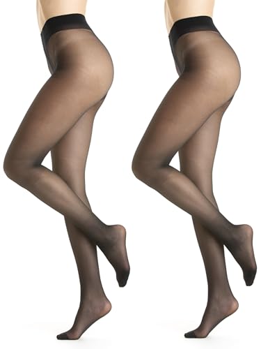 Gi&Gi Medias Mujer 20 Den, Veladas Il Top Del Top, Transparentes Todo Desnudo, N,1270, Negro 2 Pares, S/M