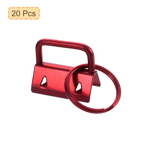 uxcell 20Pcs 25mm/ 1-inch Key Fob Hardware with Keychain Ring for Bag Webbing Wristlets Lanyards, Wine Red - Image 3