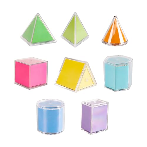 Folpus Blocchi Solidi Geometrici Forme 3D Multicolori, Cubi Educativi Set di Apprendimento per Bambini