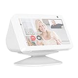 PlusAcc Soporte para Echo Show 8 5 (1.ª y 2.ª generación)- Soporte de Mesa Ajustable Compatible con Show 5, Accesorio Antideslizante para la Cocina, el Dormitorio, la Oficina, Etc. (Blanco)