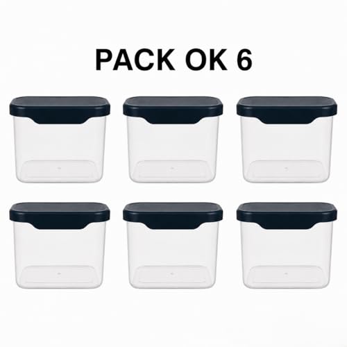 Image of Multi-Purpose Container, Transparent Kitchen Organizer Box, Airtight Dry Food Storage Jar for Rice, Flour, Snacks & Grocery Storage, BPA Free, Space Saving Design (6, 500, Milliliters)