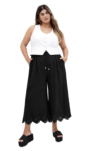 City Chic Women's Plus Size Pants - Alaia Crochet Cropped,