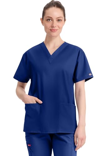 Image of Dickies Women's Jr. Fit V-Neck Scrub Top Multiple Patch Pockets