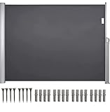 uyoyous Seitenmarkise Ausziehbar Sichtschutz Seitenrollo 160 x 300cm, Ausziehbare Markise - für Balkon, Garten und Terrasse - Windschutz, Wasserdicht, Sonnenschutz, Blickdicht - Grau