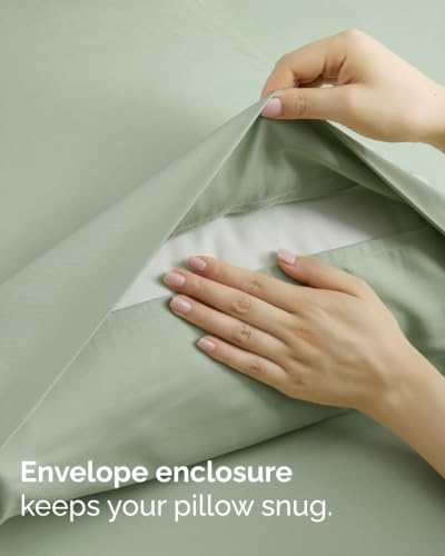Image of King 6 Piece Bed Sheet Set - Soft, Breathable & Cooling Sheets - Eucalyptus