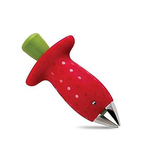 Calayu Fruit Remover - Strawberry Huller & Stem Remover, Red, 9 * 4.8cm