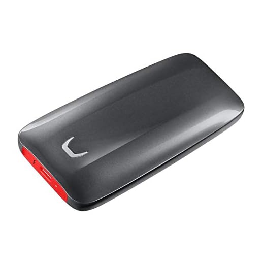 SAMSUNG X5 Portable SSD 500GB - Up to 2800MB/s -Thunderbolt 3 NVMe External Solid State Drive, Gray/Red (MU-PB500B/AM)