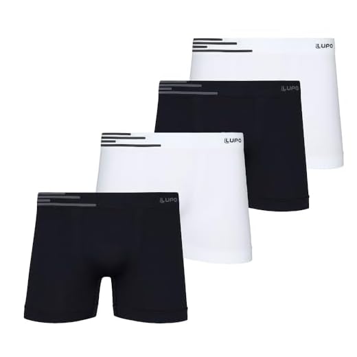 Kit 4 Cuecas Boxer Box Lupo Microfibra Sem Costura Original (BR, Alfa, GG, Regular, Preta e Branca)