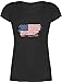 Länder Fahnen und Flaggen - USA Vintage - 3XL - Schwarz - Vintage - XO1525 - Damen T-Shirt mit V-Ausschnitt