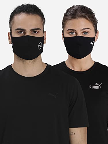 Image of Puma Polyester Unisex Adults Headband Reusable Face Mask (Black, Medium, 5420201)
