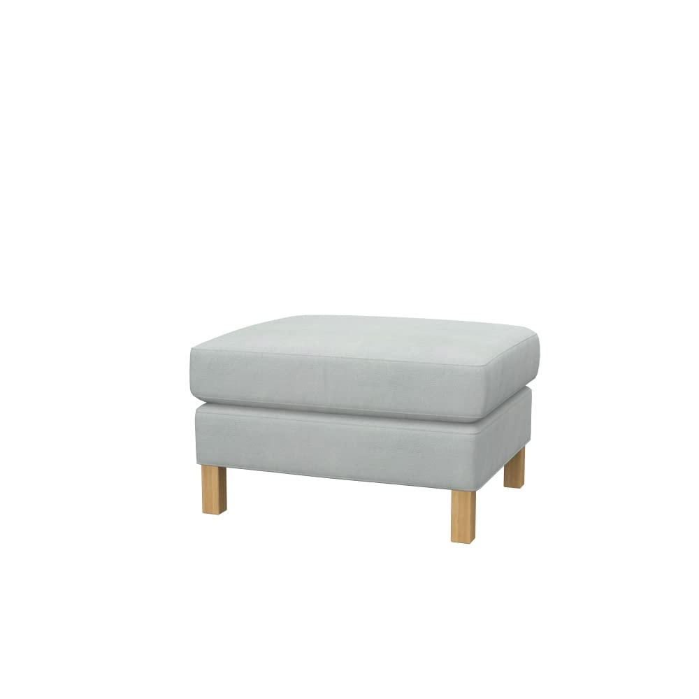 Soferia Replacement Compatible Cover for Karlstad Footstool, fabric Eco Leather Light Grey — image 1
