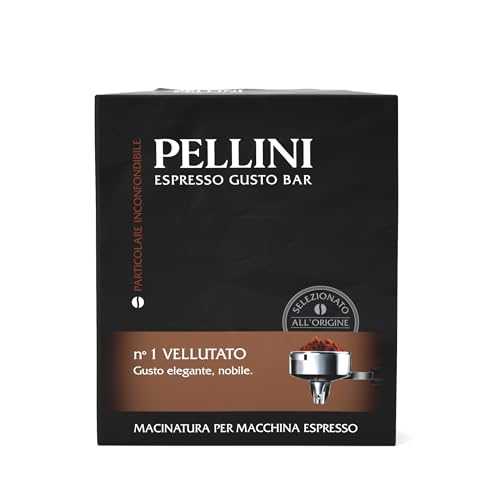 Pellini Gustobar N.1, Caffè Macinato per Macchina Espresso dal Gusto Vellutato, Miscele Arabica e Robusta a Tostatura Media, 2 Confezioni da 250g