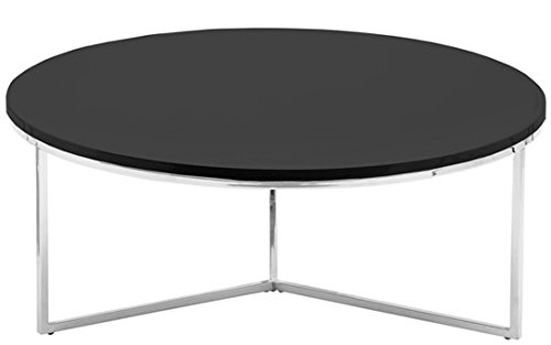ApexStore Modern Armani Round Coffee Table - Black
