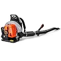 HTK 63CC Gas Backpack Leaf Blower - 2-Stroke Engine, High-Velocity 665CFM, Ergonomic & Low-Vibration, Cruise Control, Ideal for Year-Round Yard Maintenance (63CC Backpack Blower)