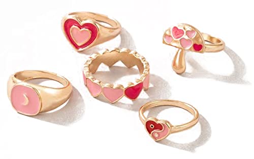 YouBella Jewellery Gold Plated Enamelled Combo of Rings for Girls and Women