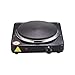 Slabo Plaque de Cuisson électrique 1500W | Plaque de Cuisson Mobile électrique 1 Plaque de 18,5 cm Ø, Lampe de contrôle, Thermostat réglable en continu - Noir