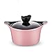 Lwieui Dzbanek do zupy japoński styl garnek do zupy i kuchenka gazowa dedykowany ceramiczny garnek do zupy ryżowej garnek do zapiekanek (kolor: różowy, rozmiar: 28 x 28 x 11,5 cm)